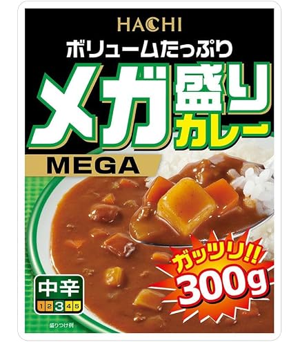 Amazon.co.jp: ハチ メガ盛りカレー中辛 300g×20個 : 食品・飲料・お酒